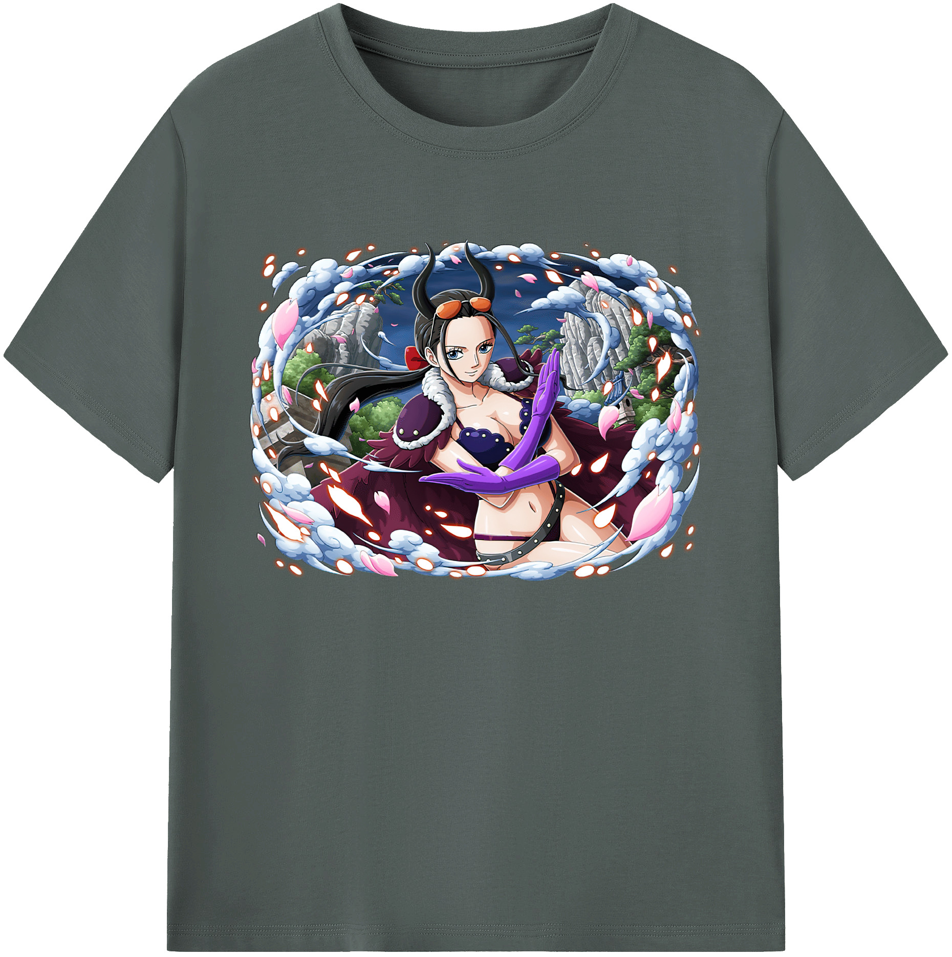 ワンピース ニコ・ロビン ONE PIECE Nico Robin 綿100％ メンズ半袖Tシャツ｜肌触りやわらか＆通気性